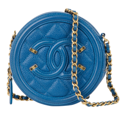 Round CC Chain Clutch, Caviar, Blue, 27875783(2019), AC/DB, 3*